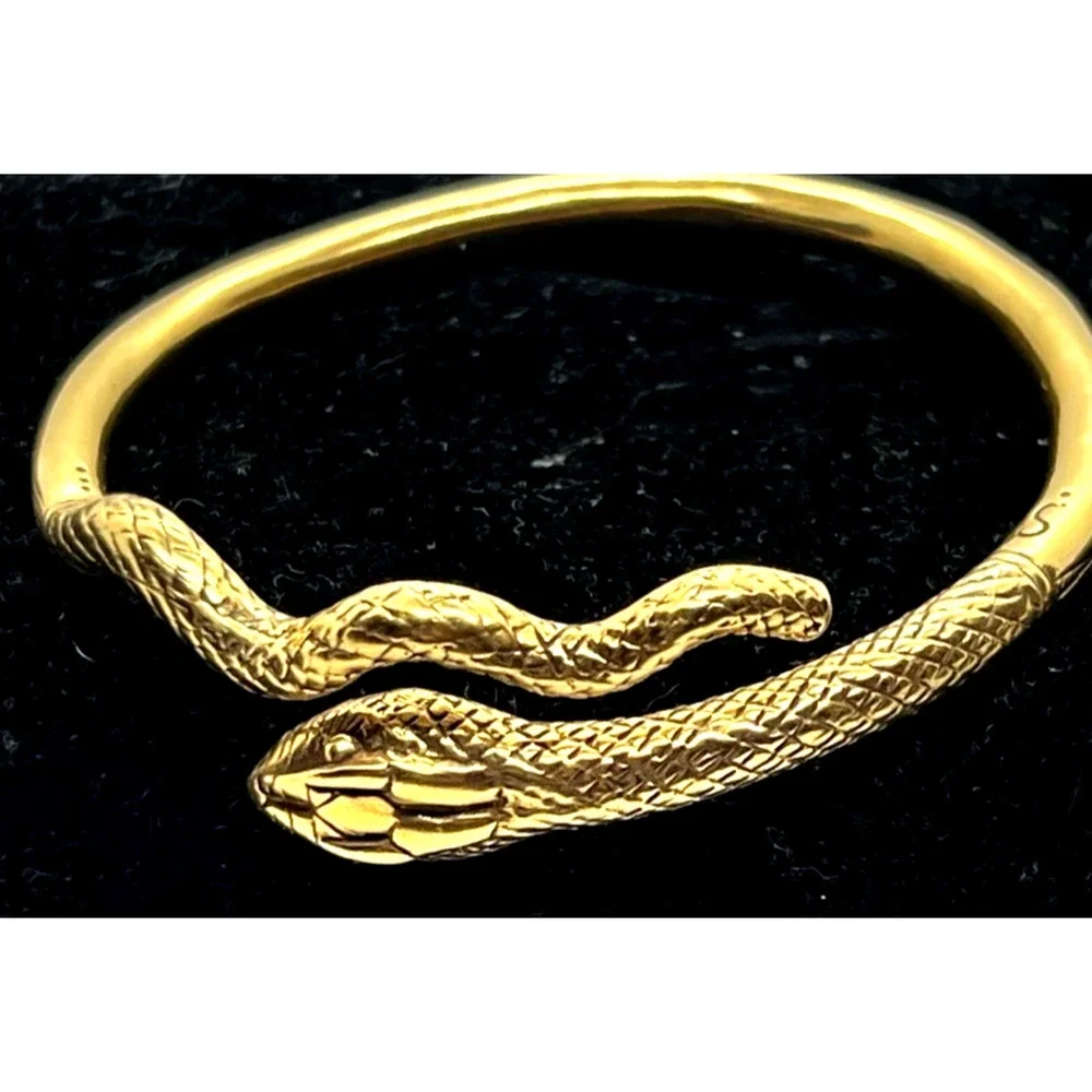 Vintage 1992 MMA 24K Gold Plated Snake Bracelet - Serpent - Metropolitan Museum
